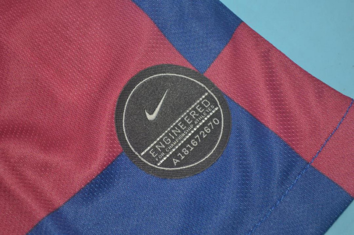 with LFP Patch Retro Jersey 2019-2020 Barcelona Home Soccer Jersey Vintage Football Shirt
