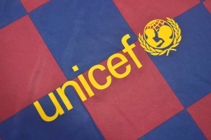 with LFP Patch Retro Jersey 2019-2020 Barcelona Home Soccer Jersey Vintage Football Shirt