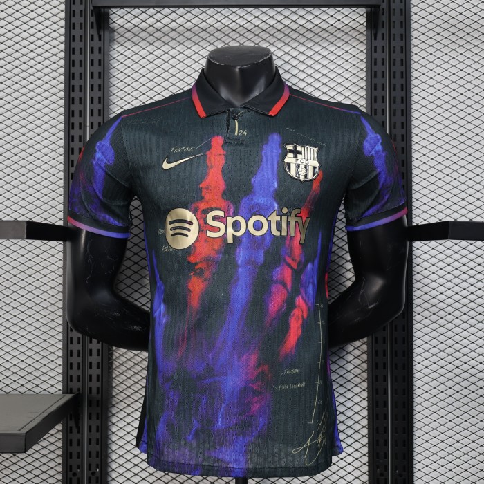 Barca Camisetas de Futbol Player Version 2025-2026 Barcelona Black/Blue Special Edition Soccer Jersey