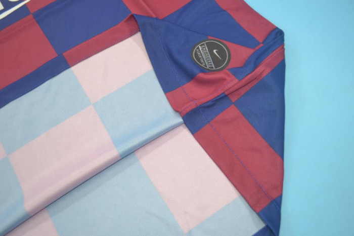 with LFP Patch Retro Jersey 2019-2020 Barcelona Home Soccer Jersey Vintage Football Shirt