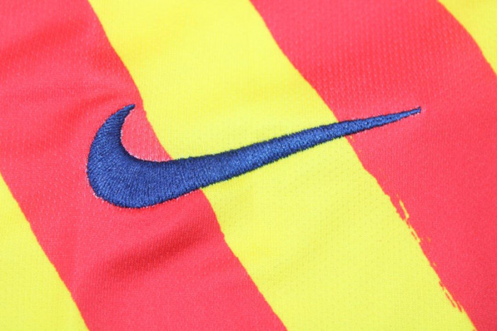 with LFP Patch Retro Jersey 2019-2020 Barcelona 4th Away Yellow Soccer Jersey Vintage Football Shirt