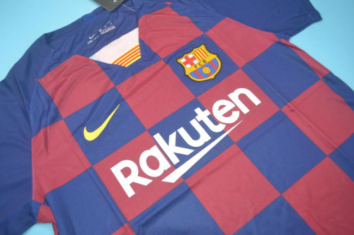 with LFP Patch Retro Jersey 2019-2020 Barcelona Home Soccer Jersey Vintage Football Shirt