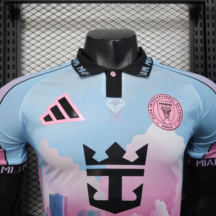 Player Version 2025-2026 Inter Miami Green/Pink Special Edition Soccer Jersey Football Shirt