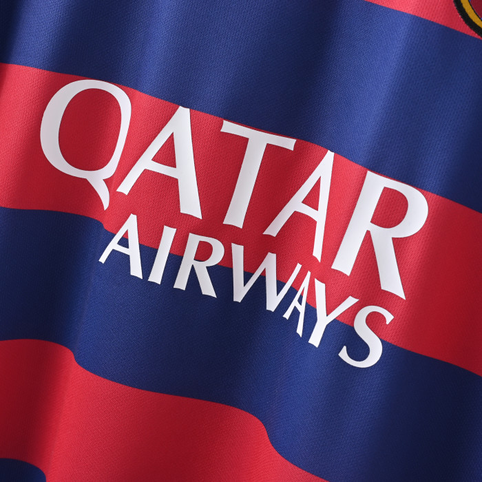 Long Sleeve Retro Jersey 2015-2016 Barcelona Home Soccer Jersey Vintage Football Shirt