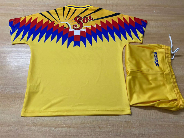 Adult Uniform Retro Jersey 1995 Club America Aguilas Home Soccer Jersey Shorts Vintage Football Kit