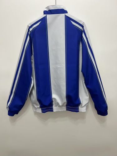 Retro 1998 Porto Blue Trench Coat Soccer Reversible Windbreaker Jacket