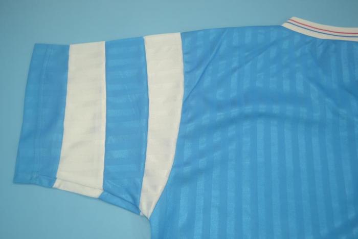 Retro Jersey 1990-1991 Marseille Away Blue Soccer Jersey Vintage Football Shirt