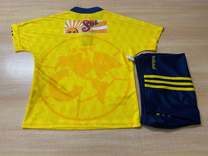 Adult Uniform Retro Jersey 1998-1999 Club America Aguilas Home Soccer Jersey Shorts Vintage Football Kit