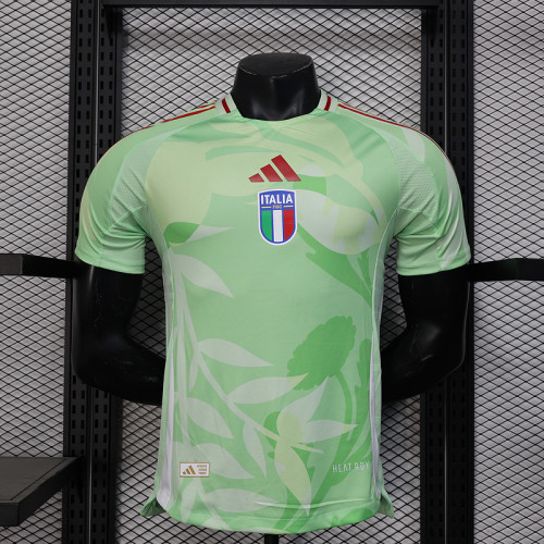 Player Version 2025 Italy Away Green Soccer Jersey Italia Football Shirt