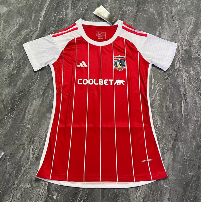 Women 2025-2026 Colo Colo Away Red Soccer Jersey Girl Football Shirt