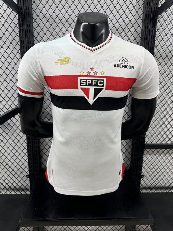 Player Version 2025-2026 Sao Paulo Home Soccer Jersey Football Shirt