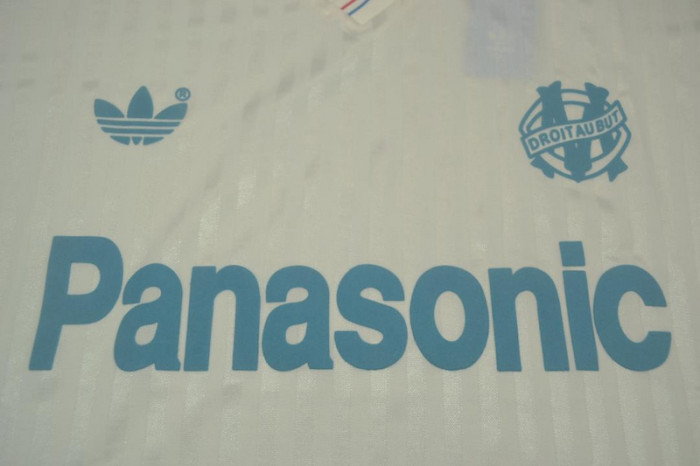 Retro Jersey 1990-1991 Olympique de Marseille 8 Home Vintage Soccer Jersey