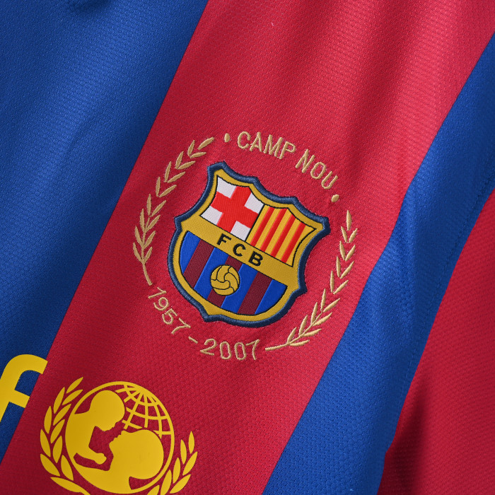 Retro Jersey 2007-2008 Barcelona Home Soccer Jersey Vintage Football Shirt
