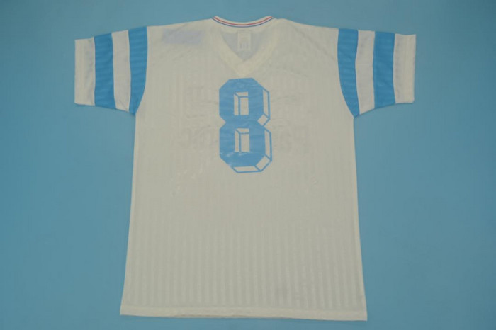 Retro Jersey 1990-1991 Olympique de Marseille 8 Home Vintage Soccer Jersey