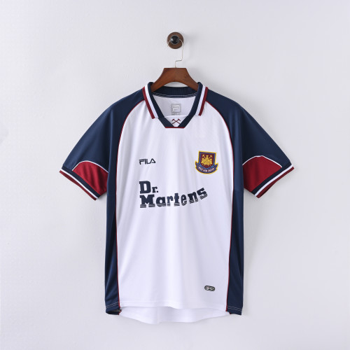 Retro Jersey 1999-2001 West Ham United Away White Soccer Jersey Vintage Football Shirt