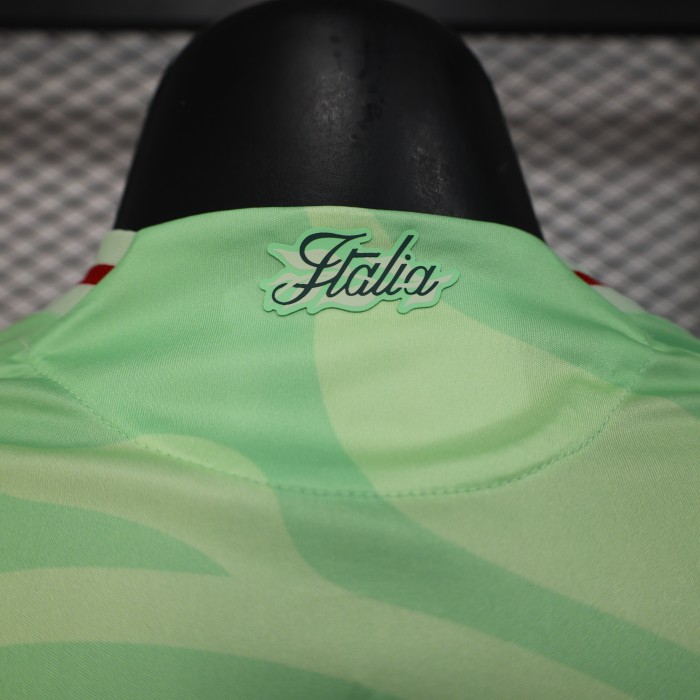 Player Version 2025 Italy Away Green Soccer Jersey Italia Football Shirt