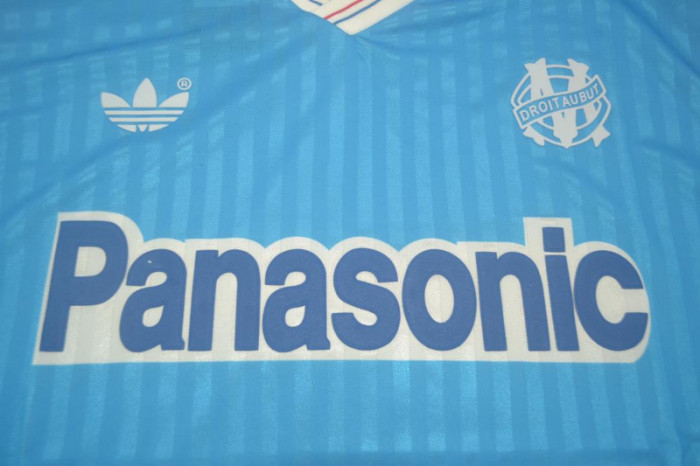 Retro Jersey 1990-1991 Marseille Away Blue Soccer Jersey Vintage Football Shirt