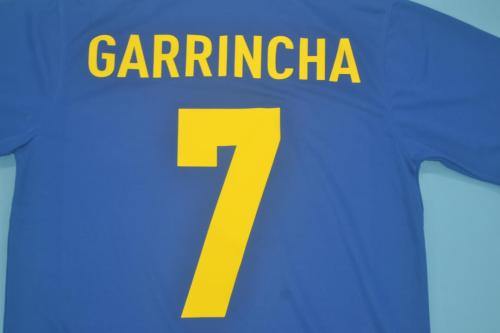 Retro Jersey 1957 Brazil GARRINCHA 7 Away Blue Soccer Jersey Vintage Brasil Camisetas de Futbol