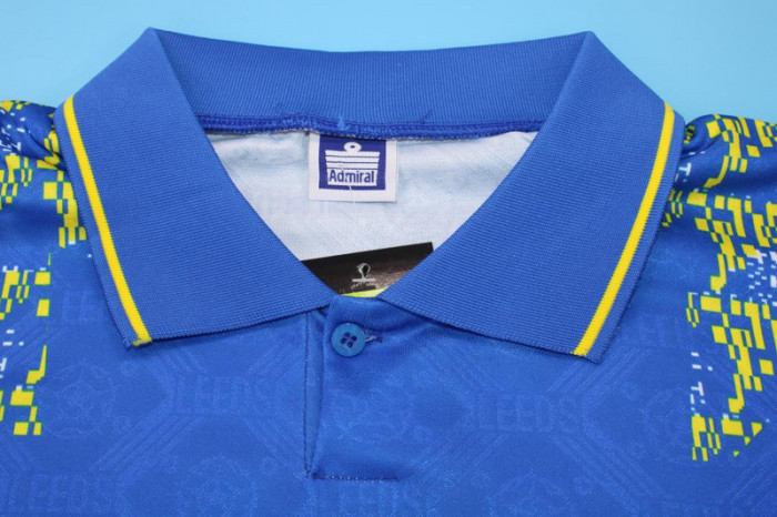 Retro Jersey 1992-1993 Leeds United Third Away Blue Soccer Jersey Vintage Football Shirt