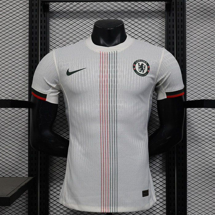 without Sponor Logo Player Version 2025-2026 Chelsea Away White Soccer Jersey Football Shirt
