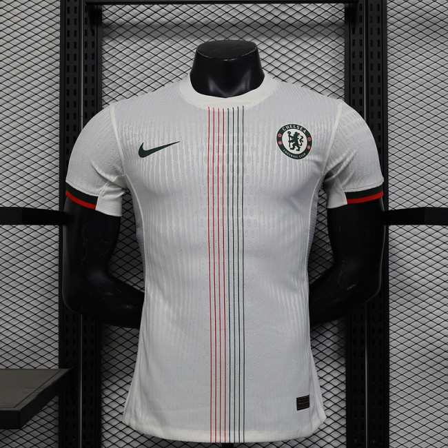 without Sponor Logo Player Version 2025-2026 Chelsea Away White Soccer Jersey Football Shirt
