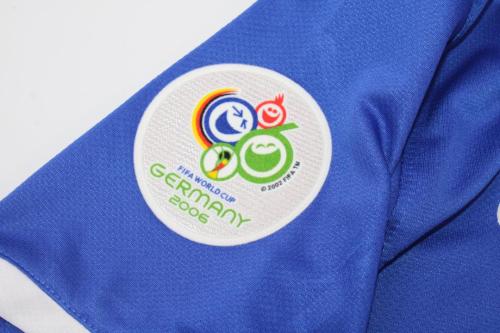with Euro 2006 Patch Retro Jersy 2006 Brazil Away Blue Soccer Jersey Vintage Brasil Camisetas de Futbol