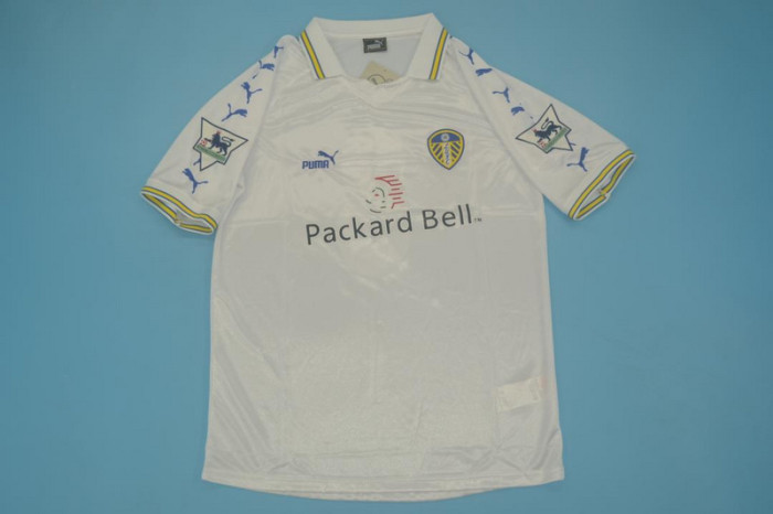 with EPL Patch Retro Jersey 1998-2000 Leeds United 8 Home Soccer Jersey Vintage Football Shirt