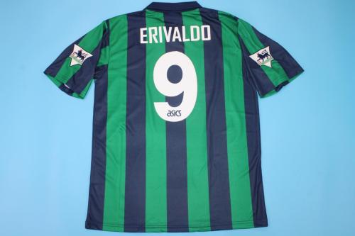 with EPL Patch Retro Jersey 1994-1995 Leeds United ERIVALDO 9 Away Soccer Jersey Vintage Football Shirt