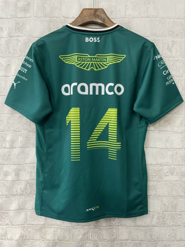 Aston Martin 2025 Green Shirts Racing Suit Alonso 14 Jersey