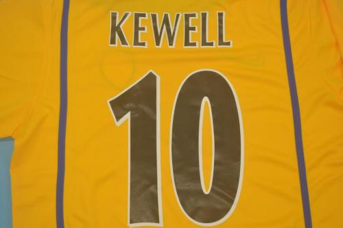 with UCL Patch Retro Jersey 2000-2001 Leeds United KEWELL 10 Away Yellow Soccer Jersey