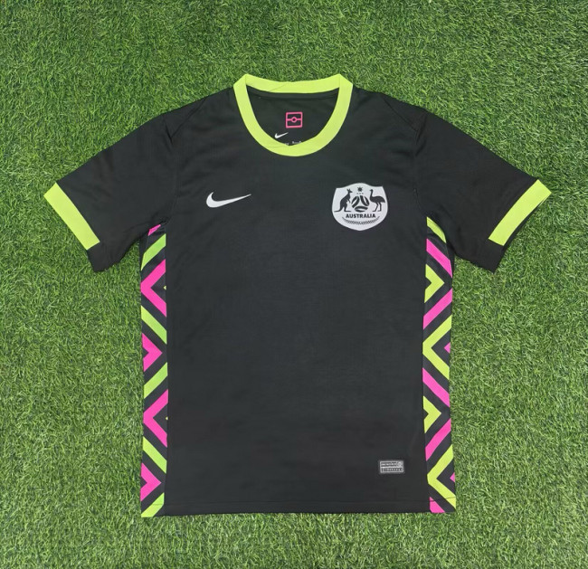 Fan version 2025 Australia Away Black Soccer Jersey Football Shirt