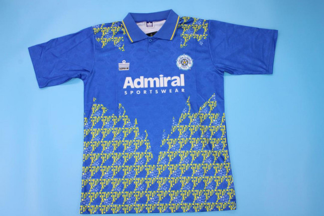 Retro Jersey 1992-1993 Leeds United Third Away Blue Soccer Jersey Vintage Football Shirt
