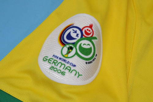 with Euro 2006 Patch Retro Jersey 2006 Brazil Home Yellow Soccer Jersey Vintage Brasil Camisetas de Futbol