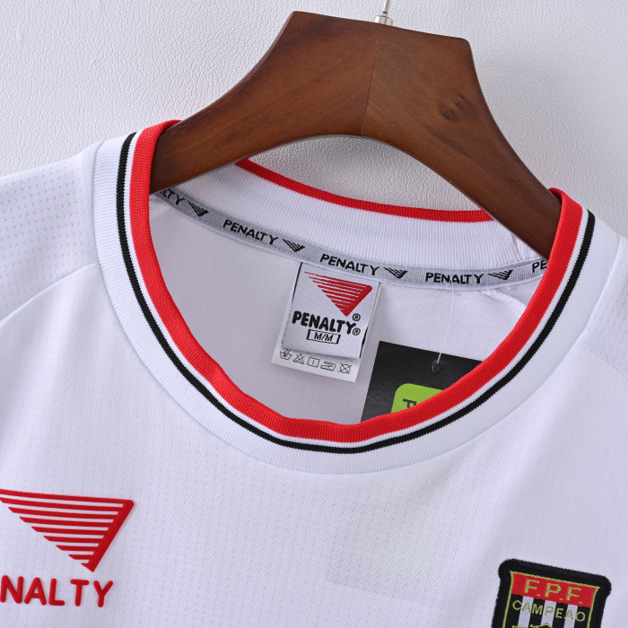 with Round Neck Retro Jersey Sao Paulo 2000 Home Soccer Jersey Vintage Football Shirt
