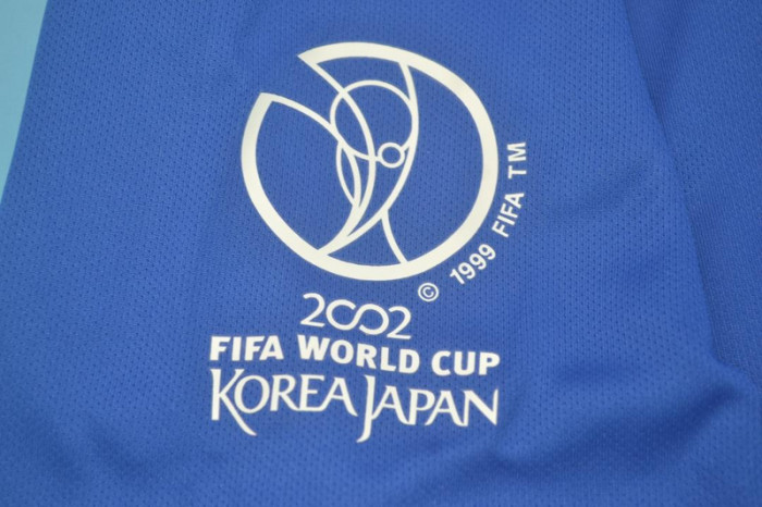 with Patch Retro Jersey 2002 Brazil Away Blue Soccer Jersey Vintage Brasil Camisetas de Futbol