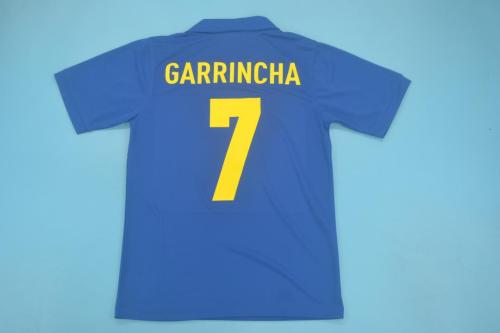 Retro Jersey 1957 Brazil GARRINCHA 7 Away Blue Soccer Jersey Vintage Brasil Camisetas de Futbol