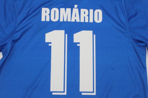Retro Jersey 1994 Brazil Romário 11 Away Blue Soccer Jersey Vintage Brasil Camisetas de Futbol