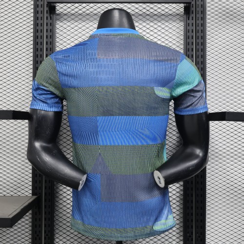Player Version 2025-2026 Real Madrid Dark Blue Soccer Training Jersey Real Football Pre-match Shirt
