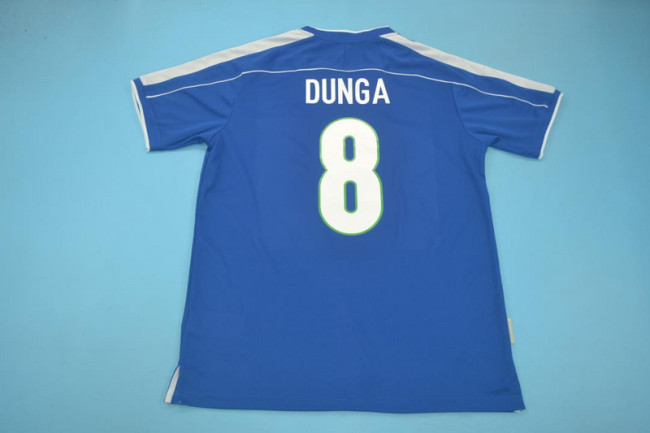 Retro Jersey 1998 Brazil DUNGA 8 Away Blue Soccer Jersey Vintage Brasil Football Shirt