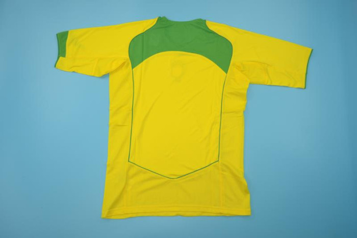 with Patch Retro Jersey 2004 Brazil Home Soccer Jersey Vintage Brasil Camisetas de Futbol