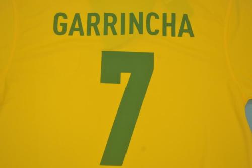 Retro Jersey 1957 Brazil GARRINCHA 7 Home Soccer Jersey Vintage Brasil Camisetas de Futbol