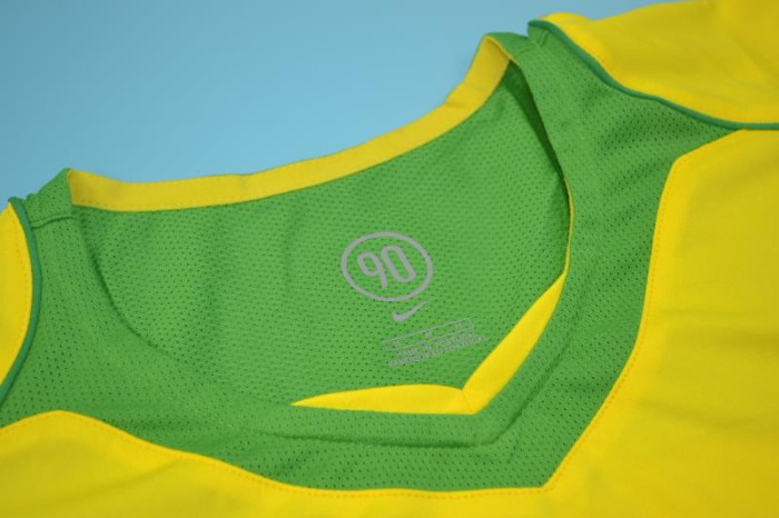 with Patch Retro Jersey 2004 Brazil Home Soccer Jersey Vintage Brasil Camisetas de Futbol