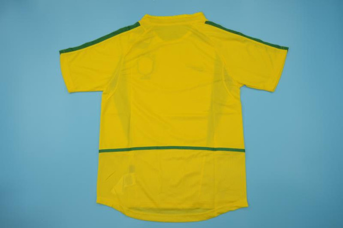 with Patch Retro Jersey 2002 Brazil Home Soccer Jersey Brasil Camisetas de Futbol