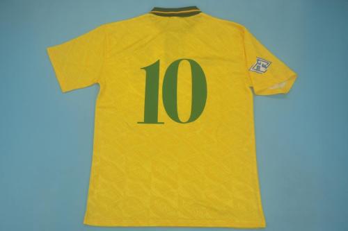 with Patch Retro Jersey 1991-1993 Brazil 10 Home Soccer Jersey Vintage Brasil Camisetas de Futbol