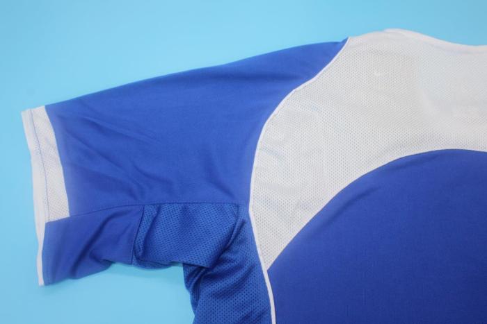 with Patch Retro Jersey 2004 Brazil Away Blue Soccer Jersey Vintage Brasil Camisetas de Futbol
