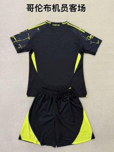 Youth Uniform Kids Kit 2025-2026 Columbus Crew Away Black Soccer Jersey Shorts Child Football Set