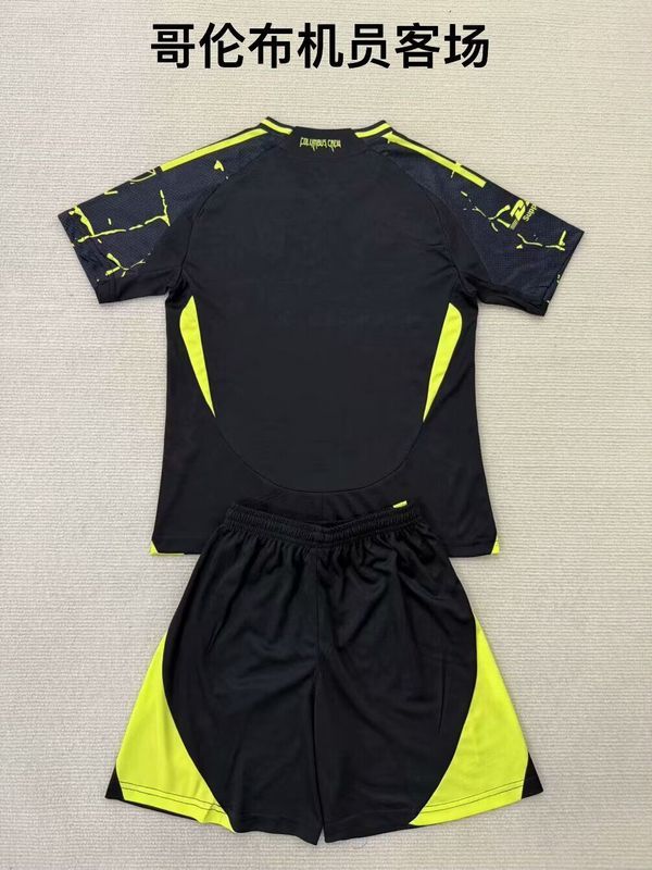 Youth Uniform Kids Kit 2025-2026 Columbus Crew Away Black Soccer Jersey Shorts Child Football Set