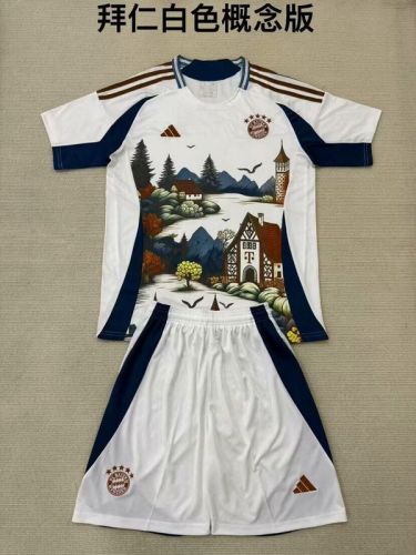 Adult Uniform 2025-2026 Bayern Munich White Concept Version Soccer Jersey Shorts Bayern Munchen Football Kit