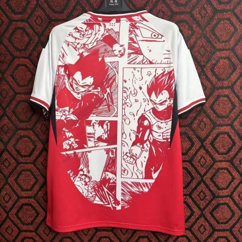Fan Version 2025 Japan Red/White Comic Soccer Jersey Football Shirt