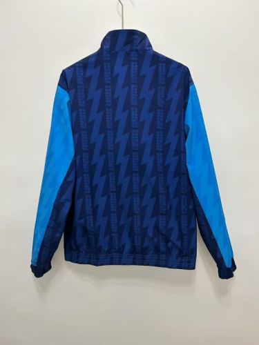Retro 1994 Arsenal Blue Trench Coat Soccer Reversible Windbreaker Jacket